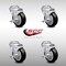 Service Caster 4 Inch SS Black Polyurethane Wheel Swivel Bolt Hole Caster Set with Brake SCC SCC-SSBH20S414-PPUB-BLK-TLB-4 - alternate 4